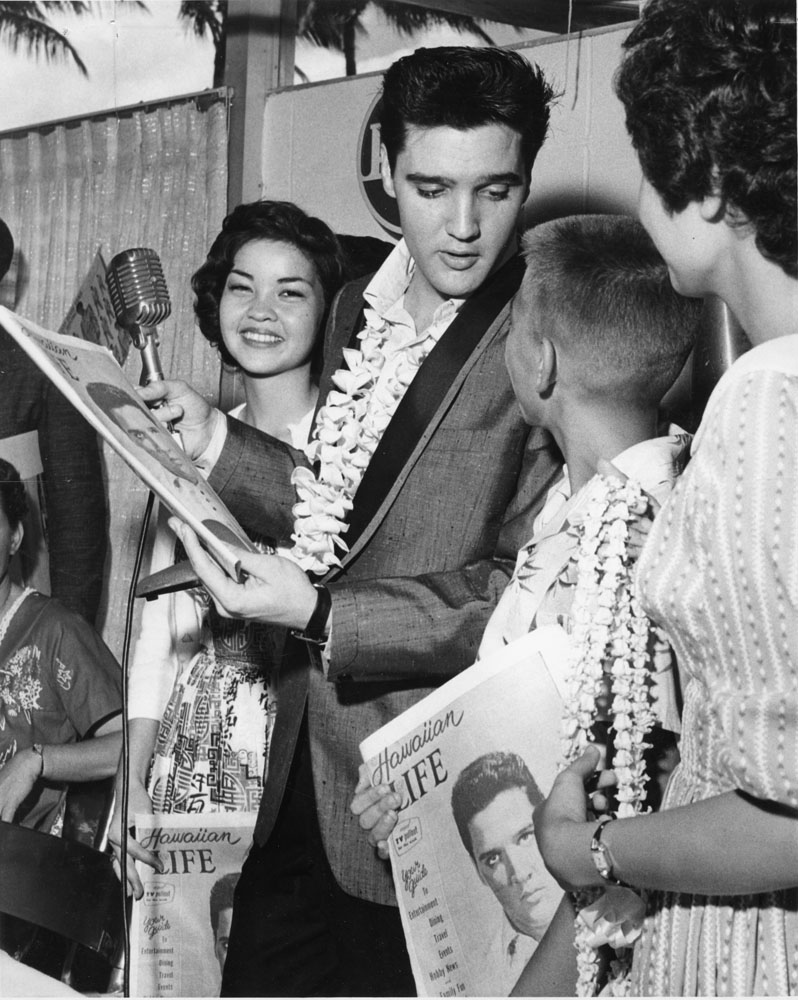 Elvis Presley with fans in Hawai'i