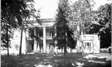 A black and white photo of President Andrew Jackson's retirement home.