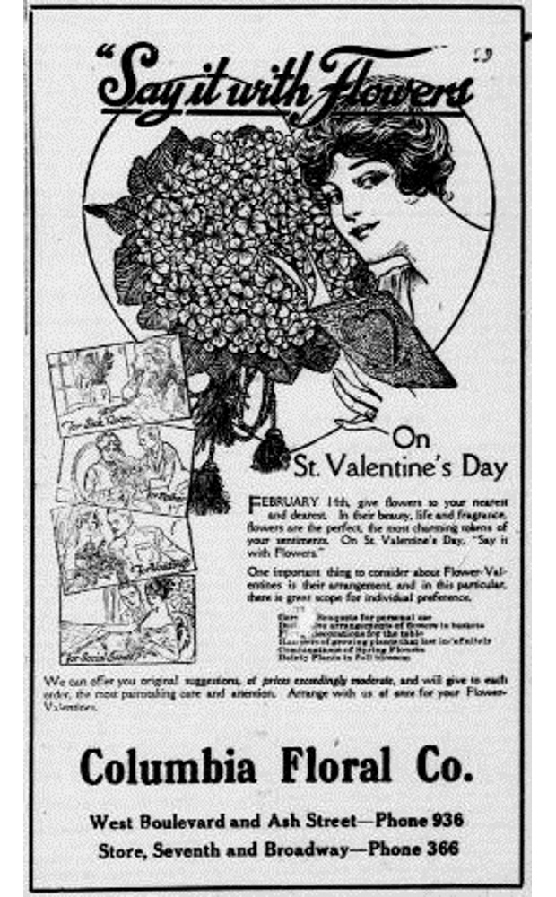 “Say It With Flowers.”  The Evening Missourian.  (Columbia, Missouri)