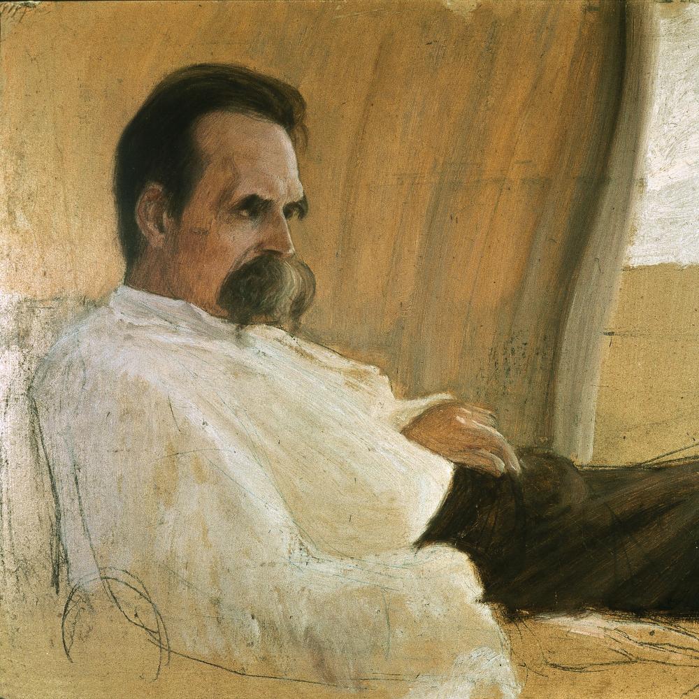 Painting of Friedrich Nietzsche on his death bed.
