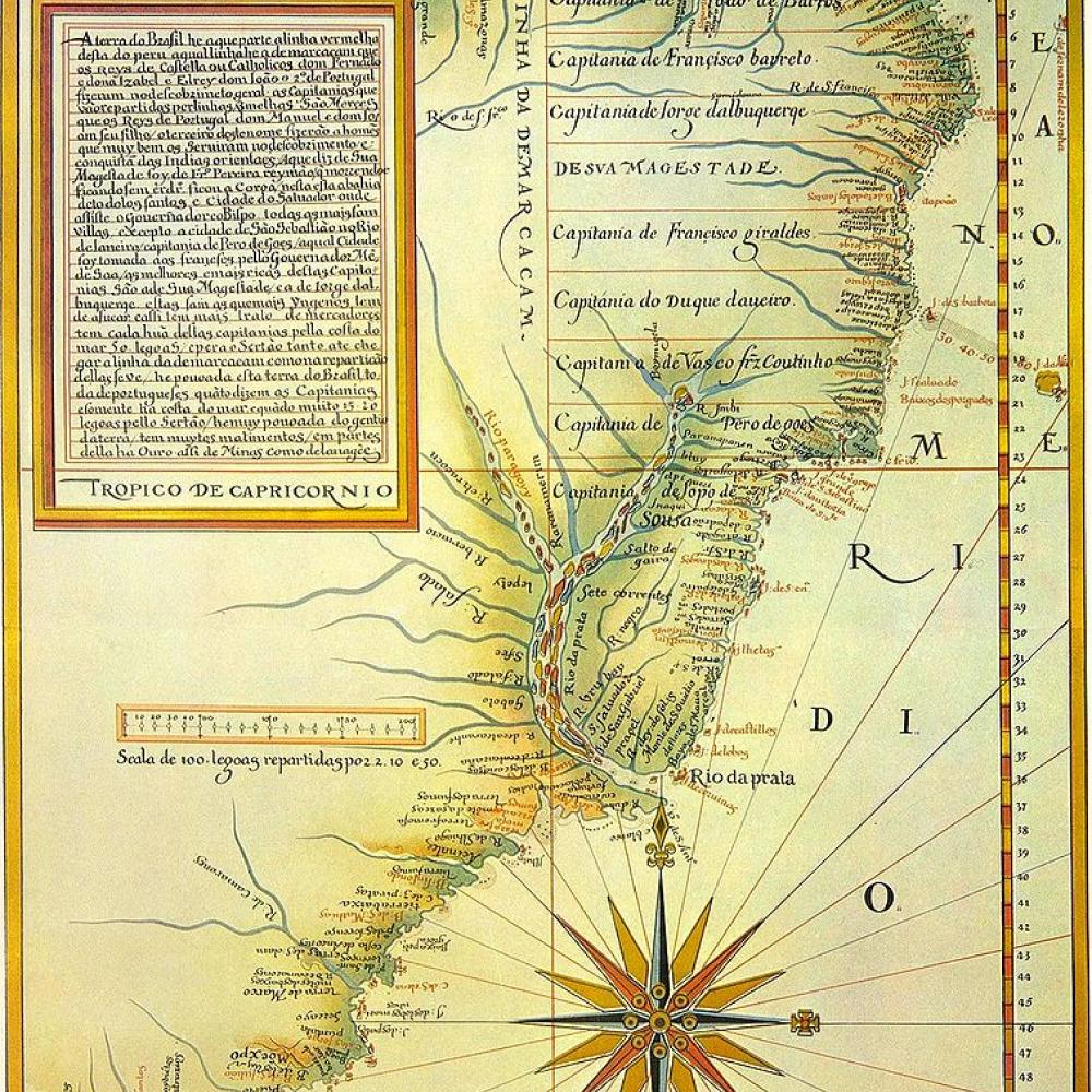 Antique map of Brazil