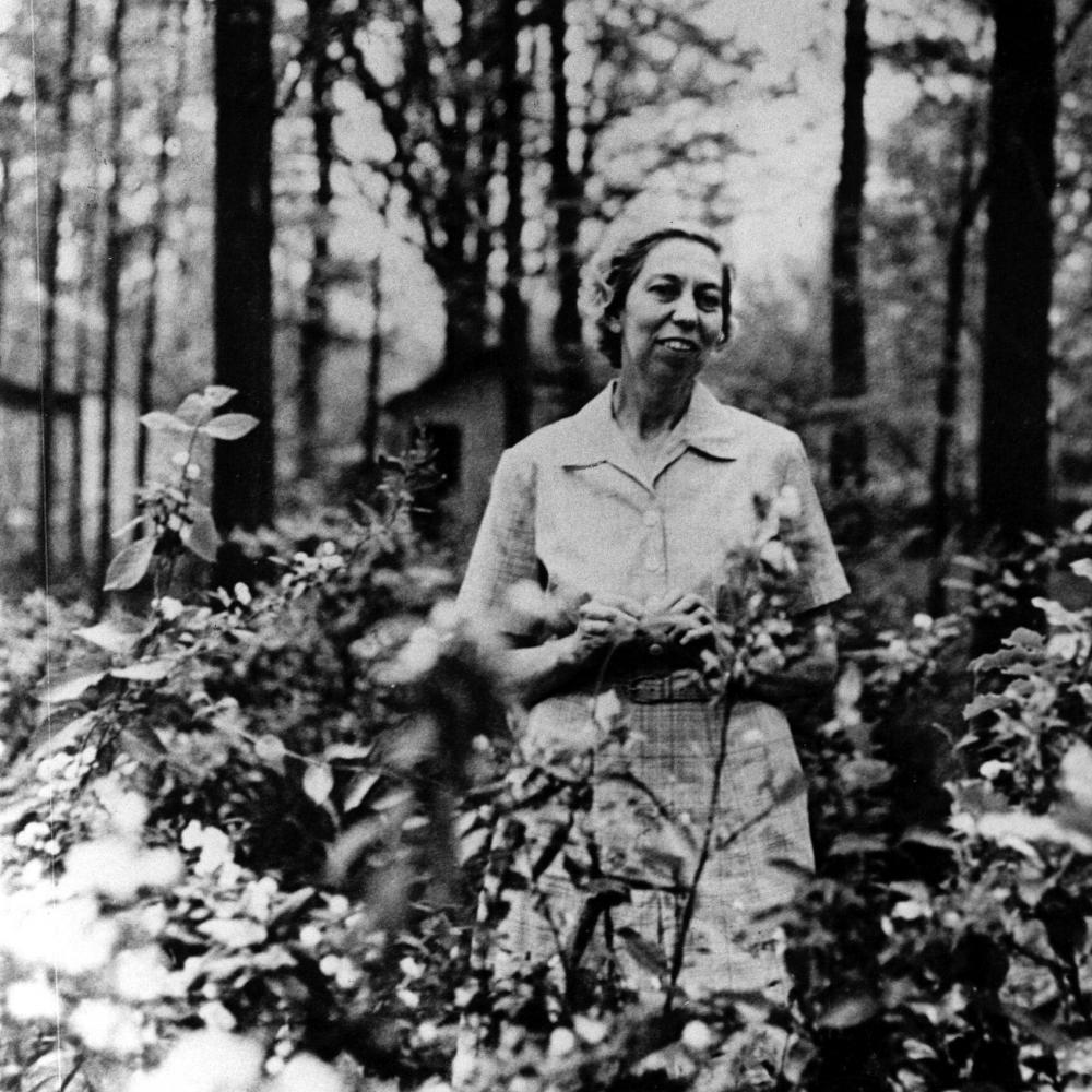 Eudora Welty in her garden 