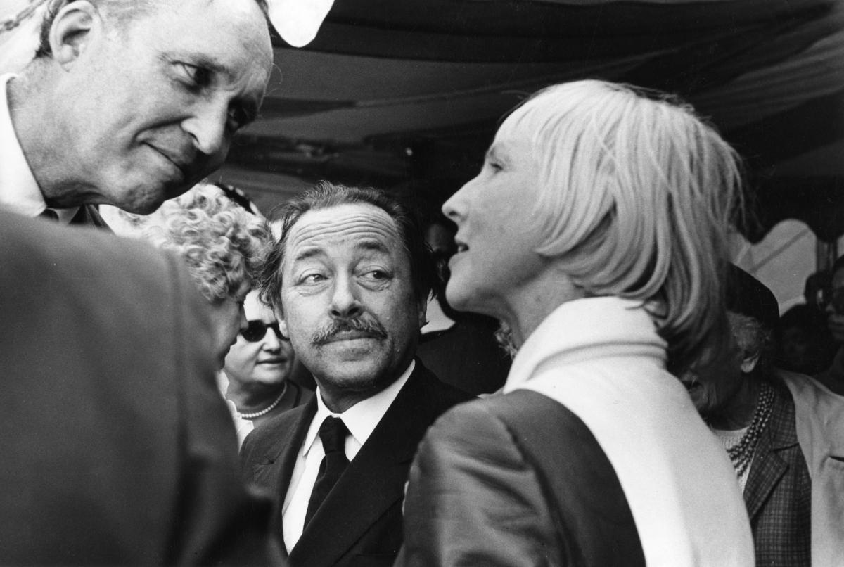 James Laughlin and Tennessee Williams talking with the poet-philanthropist Ruth Walgreen Stephan in 1969