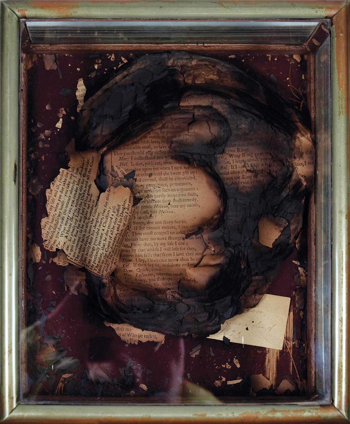 the charred remains of Edwin Forrest's copy of the First Folio