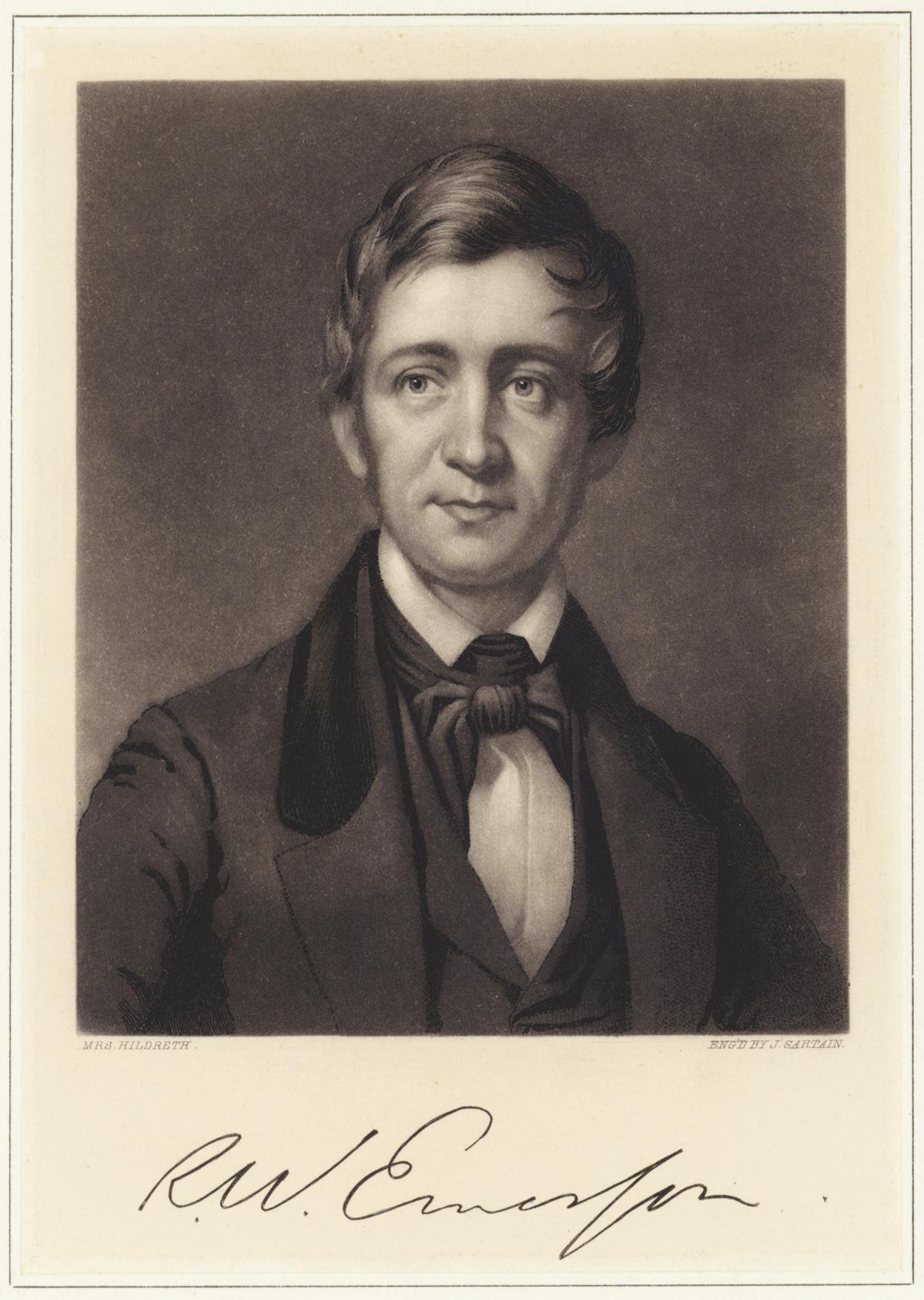 Lithograph of Ralph Waldo Emerson