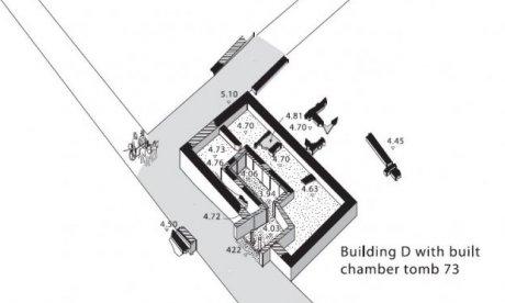 Excavation drawing of Building D with chamber tomb, Mitrou, Greece