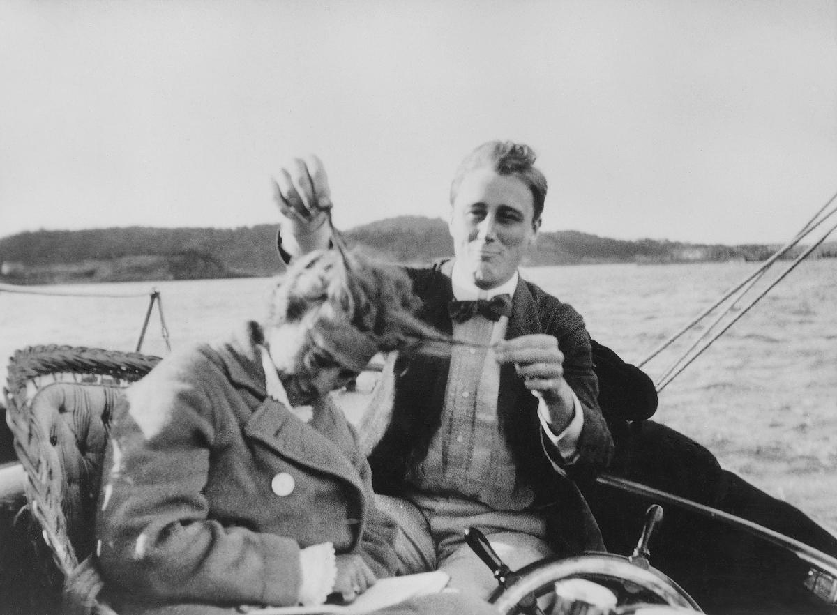 FDR playing with Eleanor's hair in Campobello