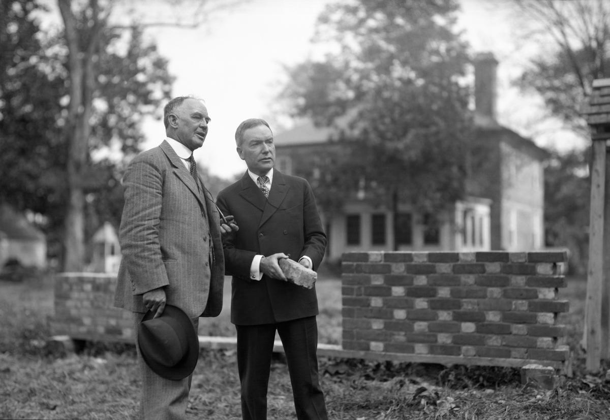 W.A.R. Goodwin and John D. Rockefeller, Jr, both in dark suits