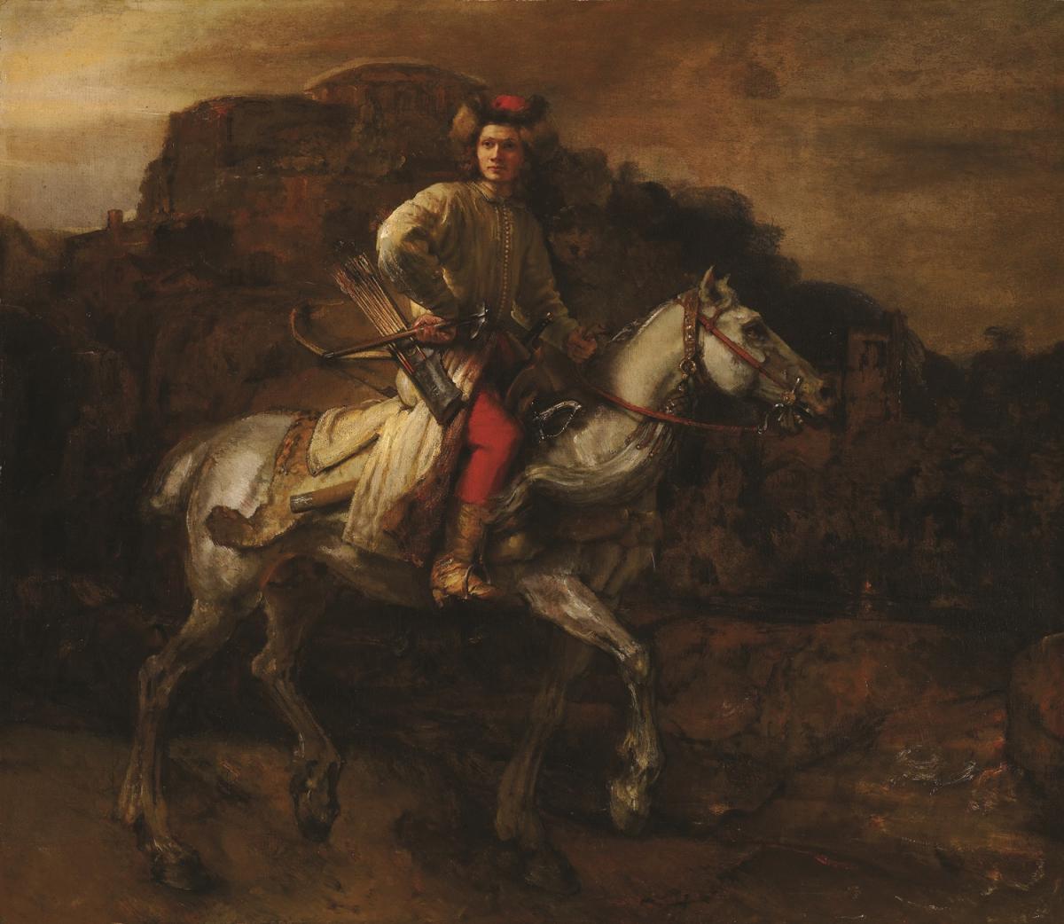 Oil painting of a man on a horse