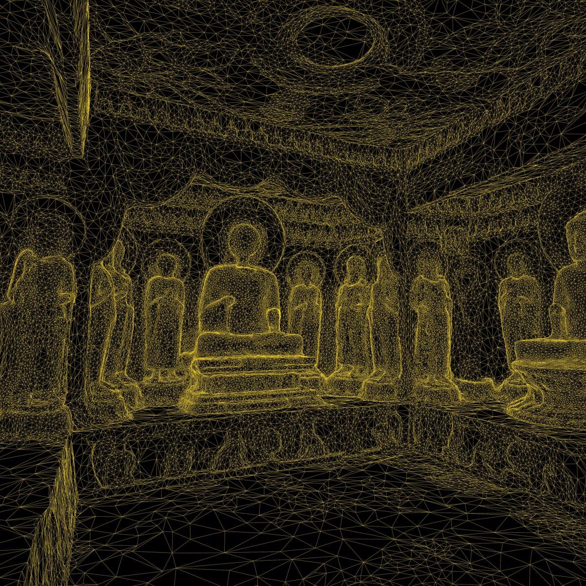 3-D rendering of a Buddhist temple