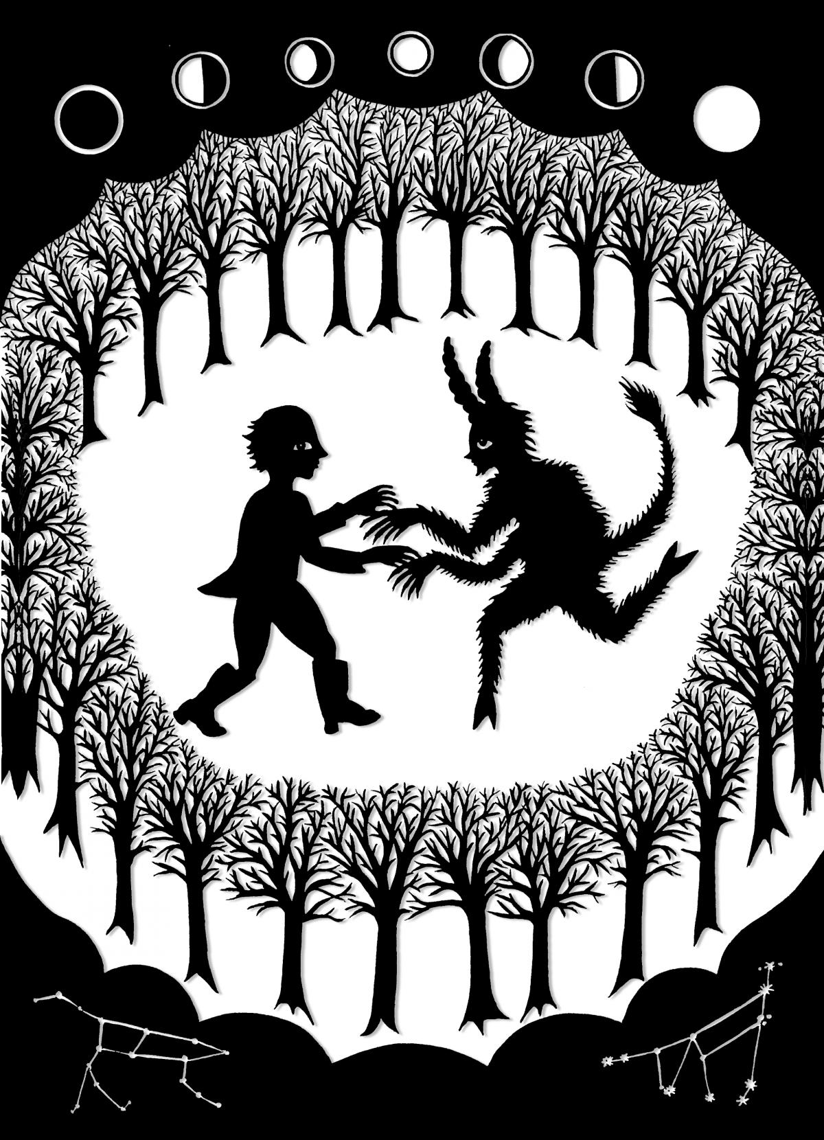 Illustration of a man dancing with the devil