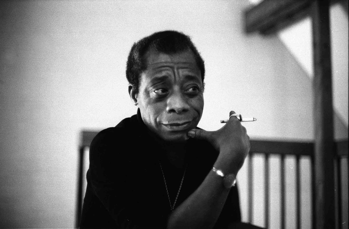 James Baldwin with a cigarette 