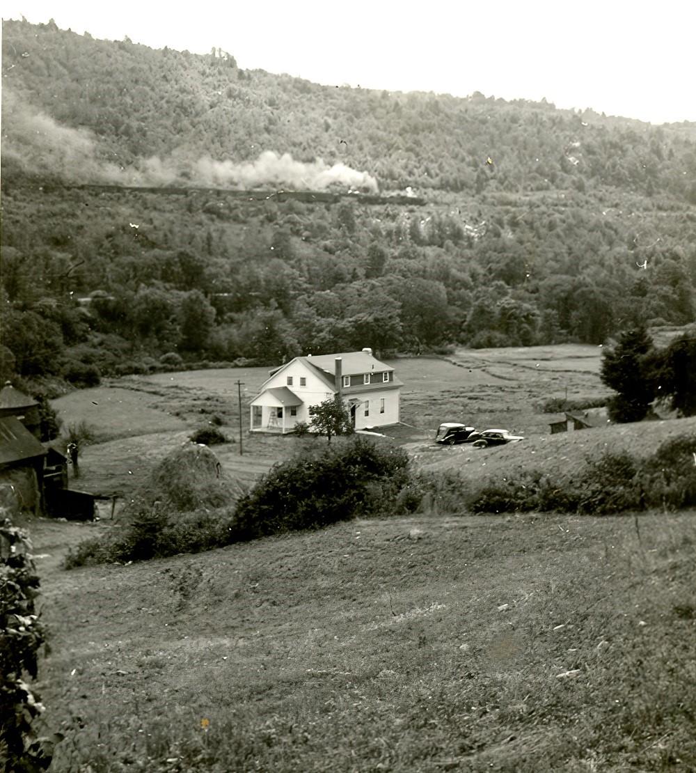 Historical photo of the northwest corner of the Dennis Farmhouse. 