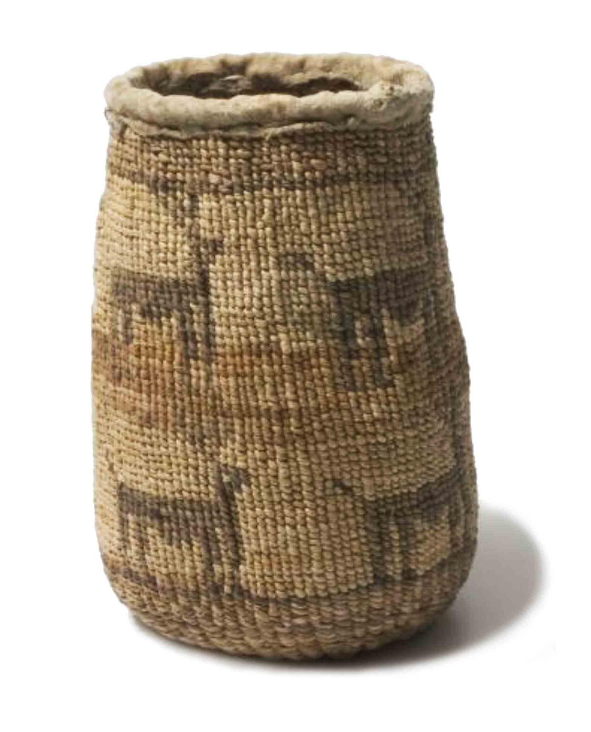 a woven bag or basket for gathering roots