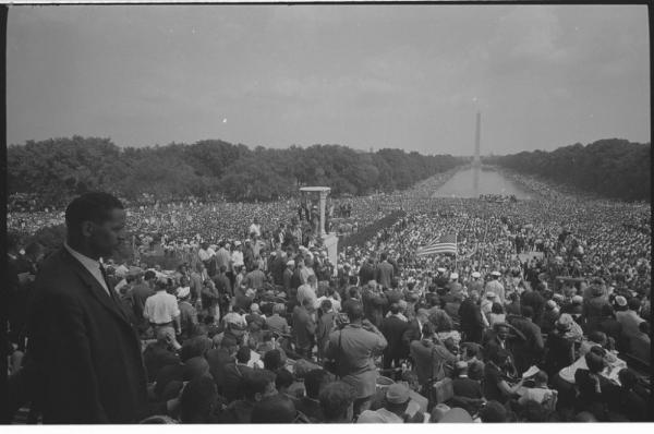View of the crowd from the Lincoln Memorial during the March on Washington