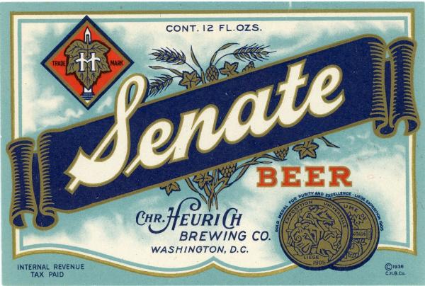 Label for Senate beer
