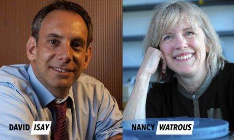 Portraits of keynote speakers David Isay & Nancy Watrous