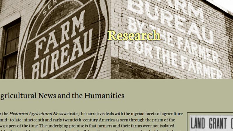 Historical Agricultural News research in the humanities