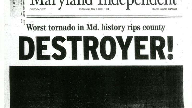 Newspaper headline reading "destroyer!"