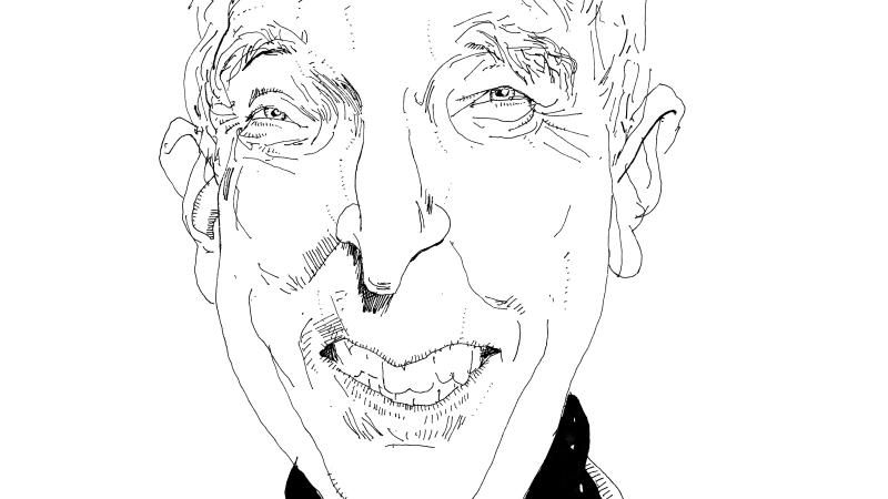 line drawing illustration of John Updike