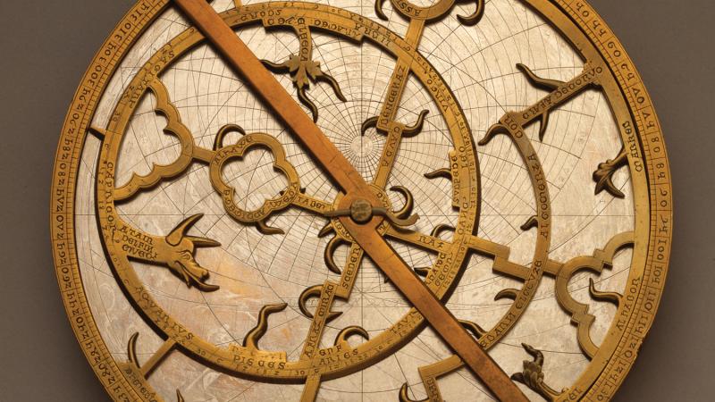 Gold and white astrolabe