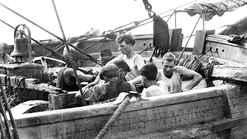 A crew of young men on the Morgan