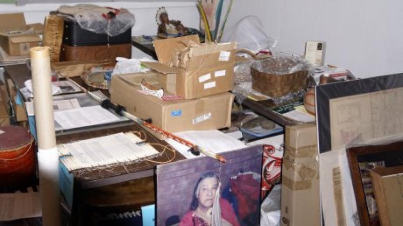 photo of room cluttered with artifacts
