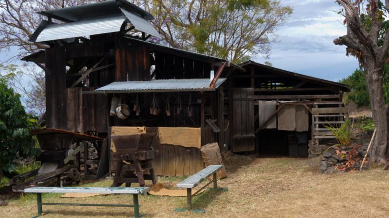 Historic Coffee Mill at the Kona Coffee Living History Farm.