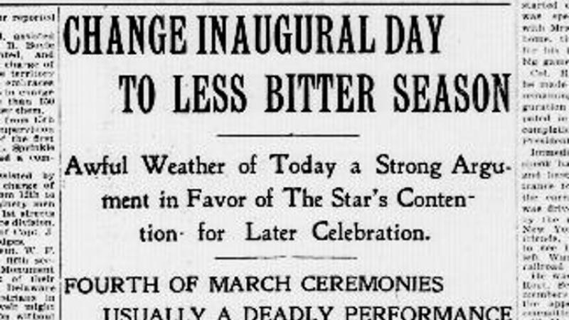 Proposal to change the date of the Presidential Inauguration to late Spring.