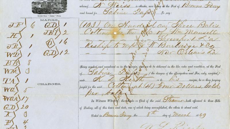 Bill of Lading, L.T. Barret Collection