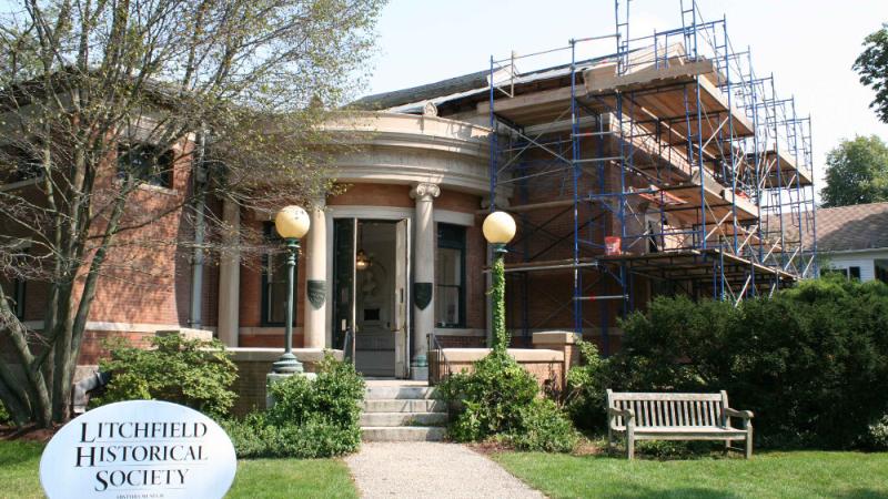 Litchfield History Museum with scaffolding