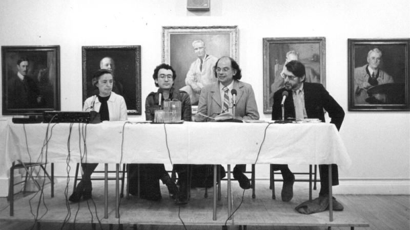 L to R: Celia Zukofsky, Hugh Sideman, Allen Ginsberg, Robert Creeley.