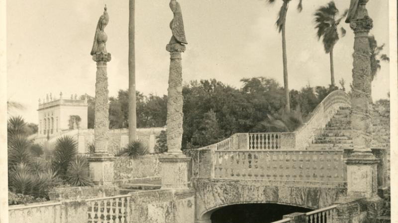 The Peacock Bridge with sculptural work by Gaston Lachaise, photograph, 1934