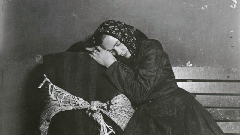 Immigrant woman sleeping 