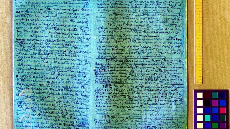  Livingstone, The 1871 Field Diary, examined with spectral imaging.