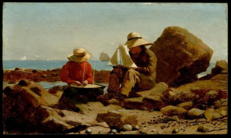Picture of Homer Winslow's "The Boat Builders," 1873. 