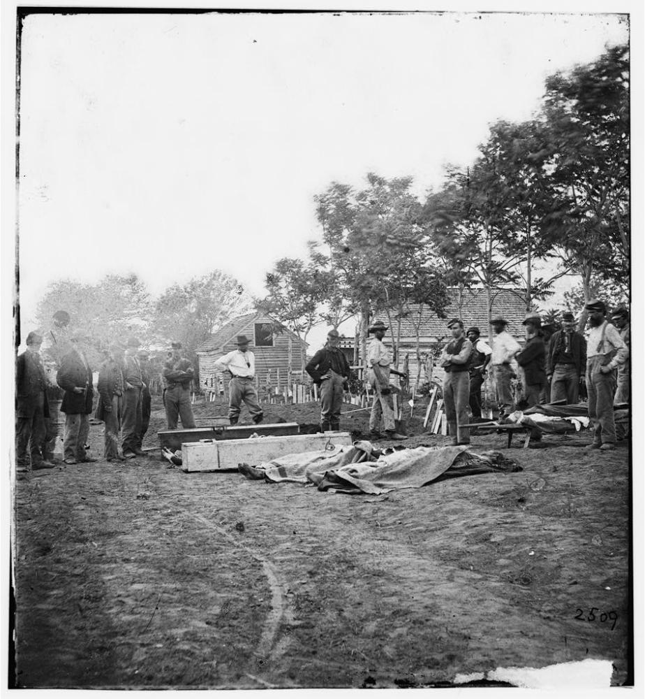 photograph, Burial of Union soldiers in Fredericksburg, VA, 1864