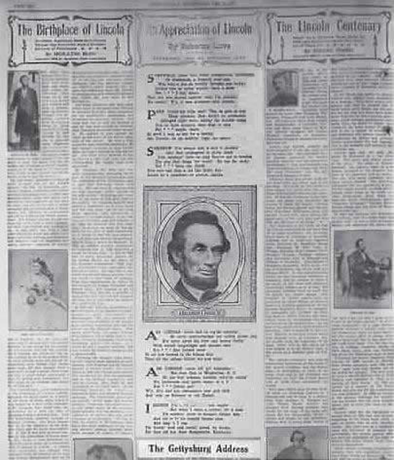 Photograph of Abraham Lincoln in a newspaper