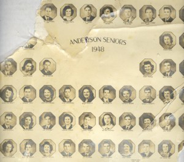 Anderson High School Senior Class of 1948, a photo that is part of the Lost Photos of Joplin