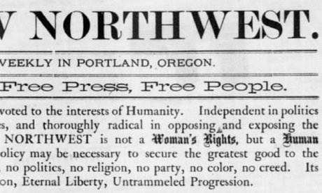 Image of "The New Northwest" newspaper.