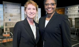 In an event held June 16 at the Newseum, Deanna Marcum, Associate Librarian for Library Services at the Library of Congress, and Carole M. Watson, Acting Chairman of the National Endowment for the Humanities, announced milestones in the partnership between the two federal agencies as the Chronicling America Web Site recently posted its 1 millionth page and the National Digital Newspaper Program added seven new state partners. (NEH photo by frasierphoto.com)