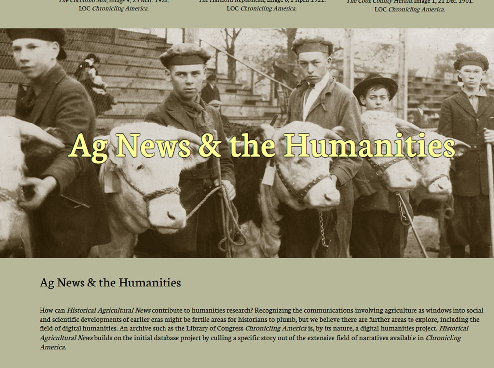 Historical Agricultural News website