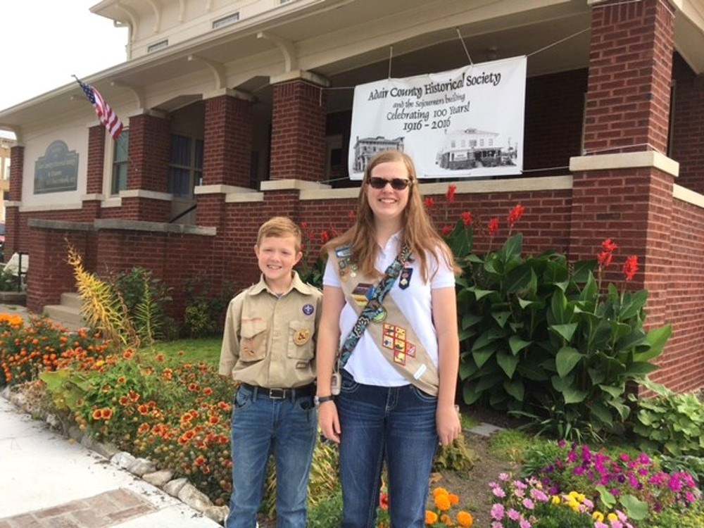Boy Scout Owen Orskog and Girl Scout Lillian Orskog.