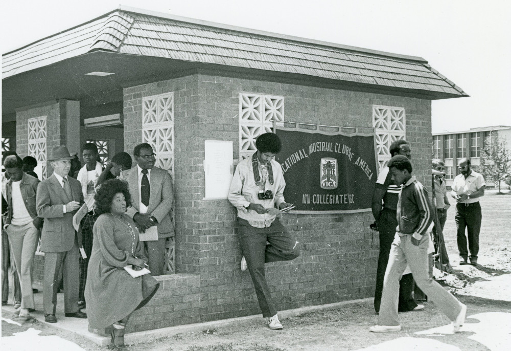 The Bus shelter shortly after it was constructed in 1977
