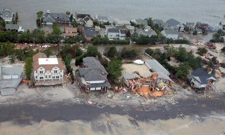 Aerial views of the damage caused by Hurricane Sandy to the New Jersey coast