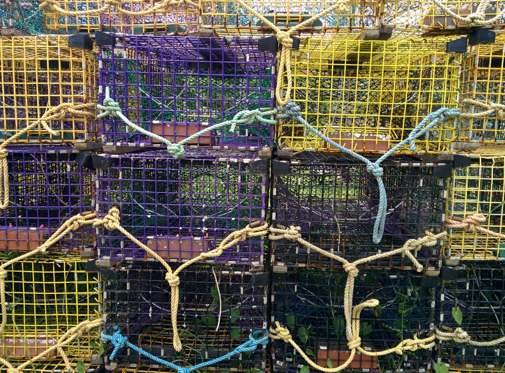 Lobster traps used by fisherman on Monhegan Island.