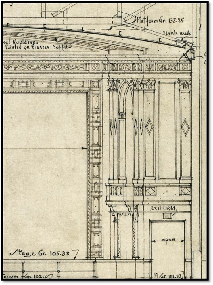 Architectural drawing of the The Montgomery Building in Spartanburg.