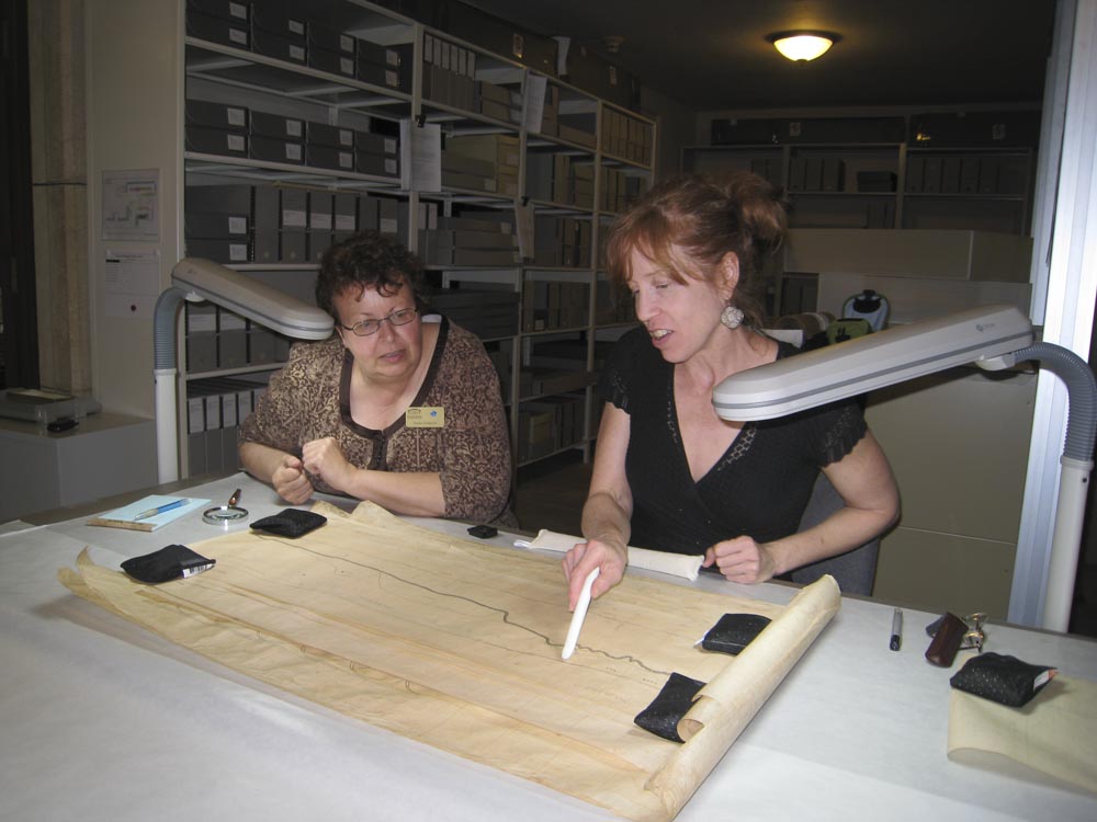 Conservator Mary Studt and Flagler Museum Archivist Susan Swiatosz