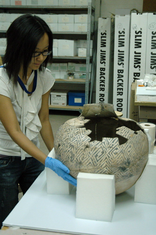 Prehistoric pottery rehousing