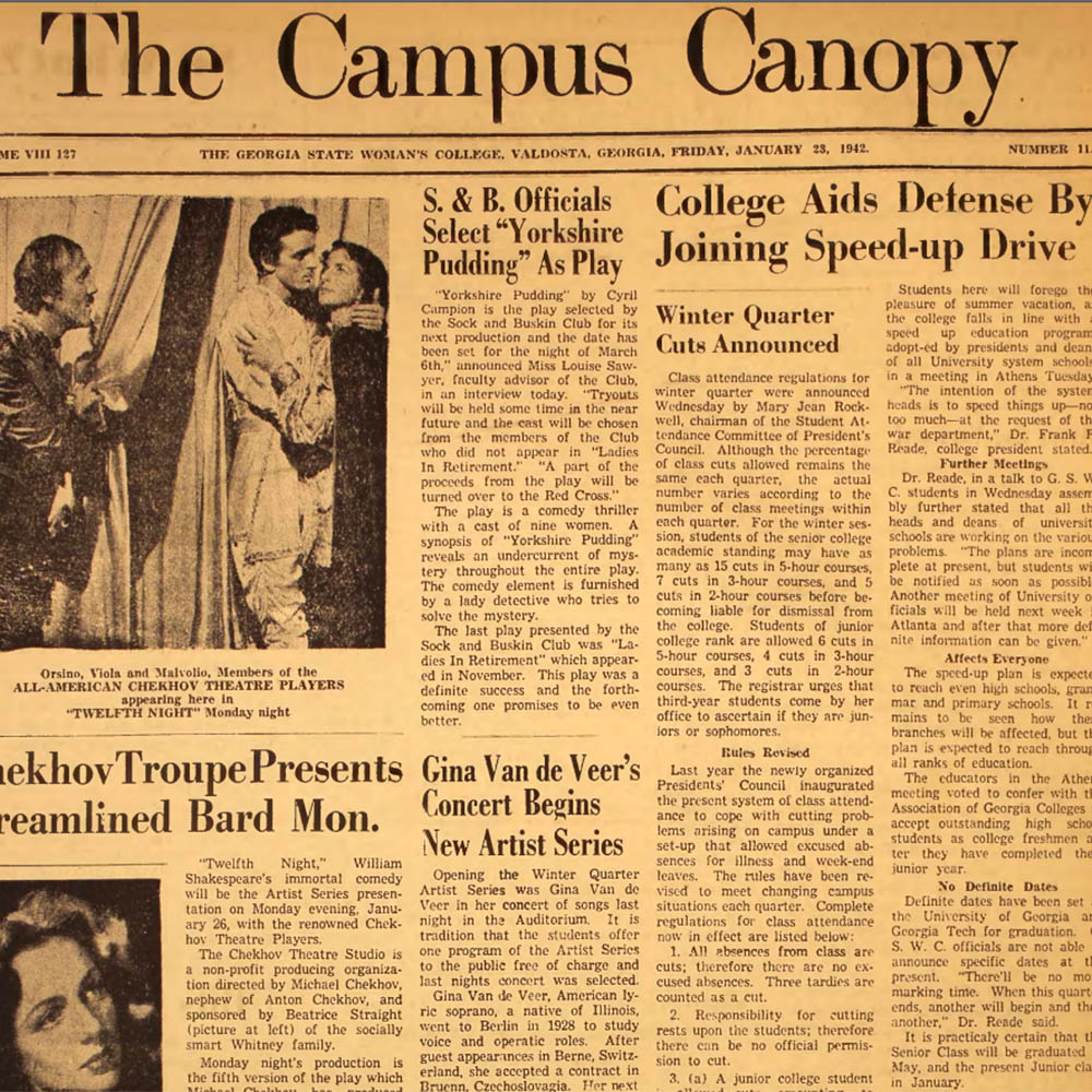 The Campus Canopy, January 23, 1942, Vol. 8, No. 11. 
